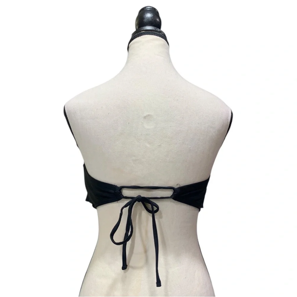 Xhilaration Black Ruffle Bandeau Bikini Top - Picture 4 of 16